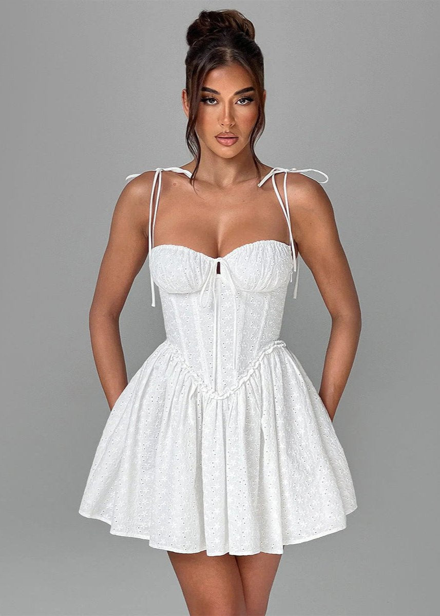 Soleil Lace-Up Mini Dress - View 6