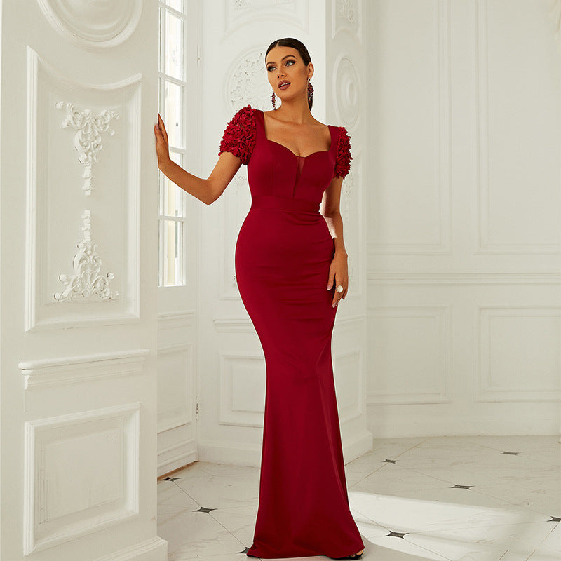 High Waist Short Sleeve Office Tight Midi Dress