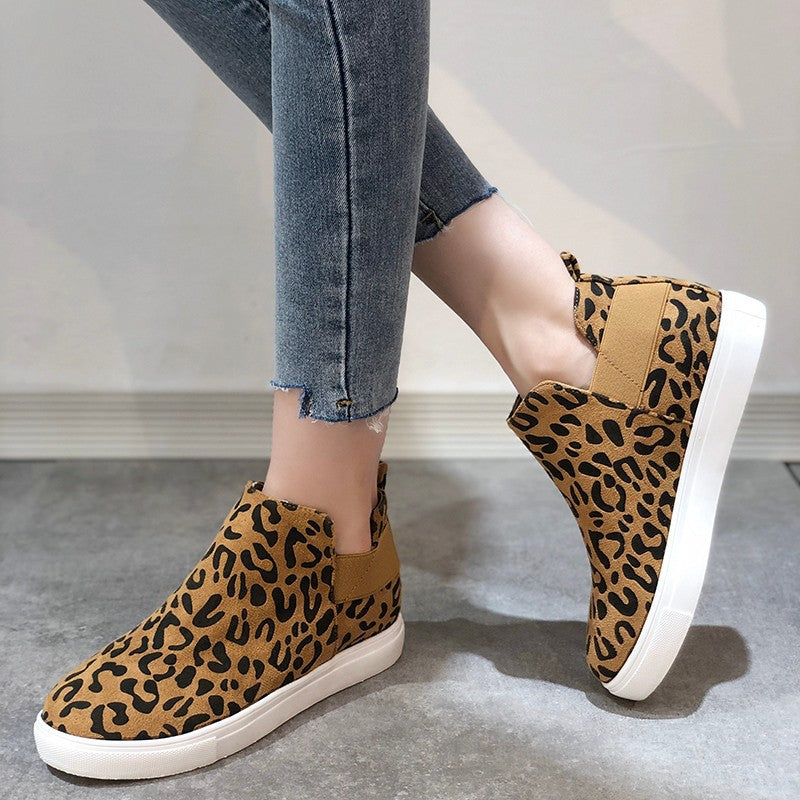 Print Suede Casual Round Toe Flats