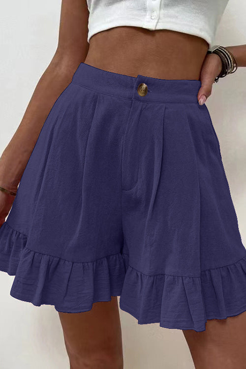 Button Flutter Hem Shorts
