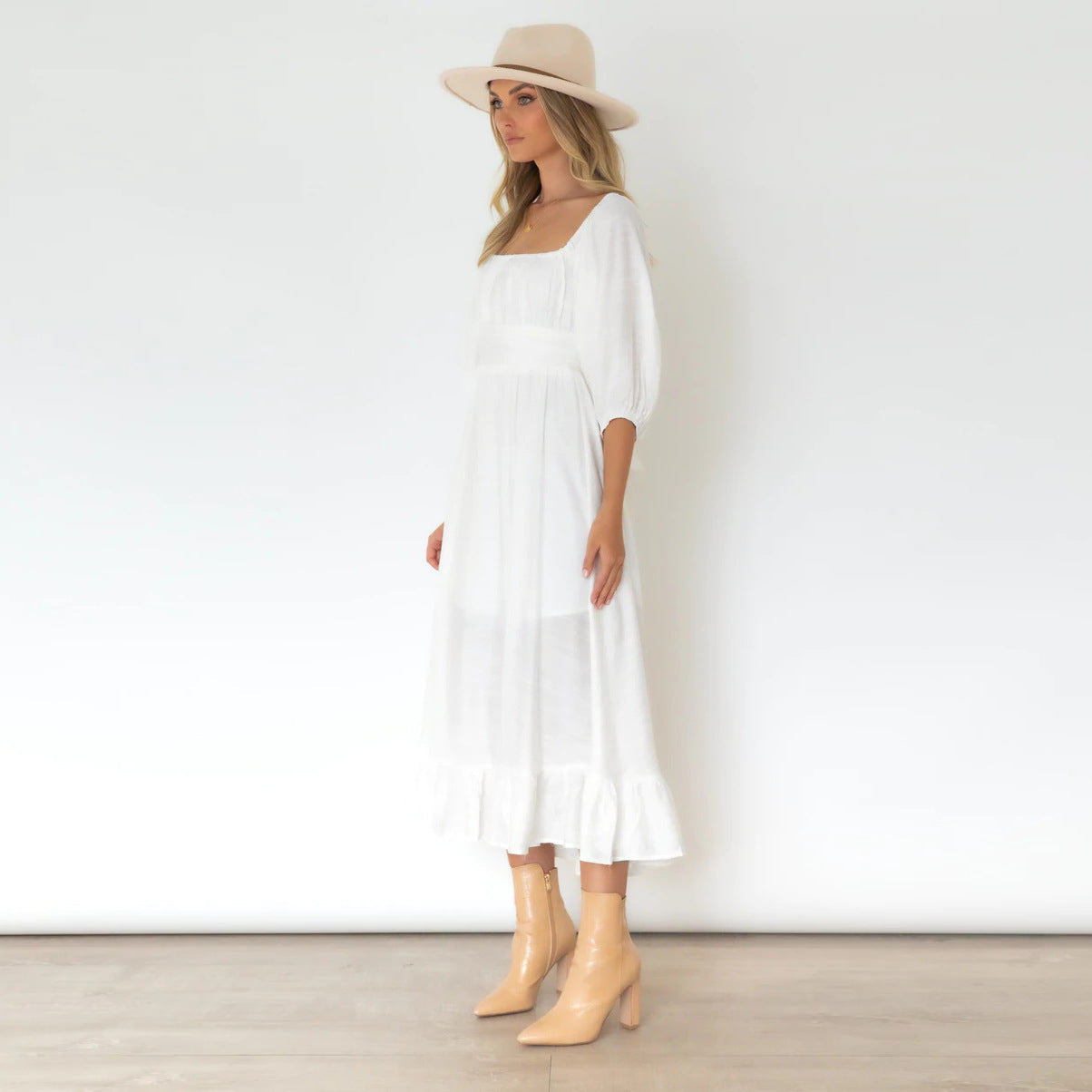 Katelyn Puff Sleeve Midi Dress