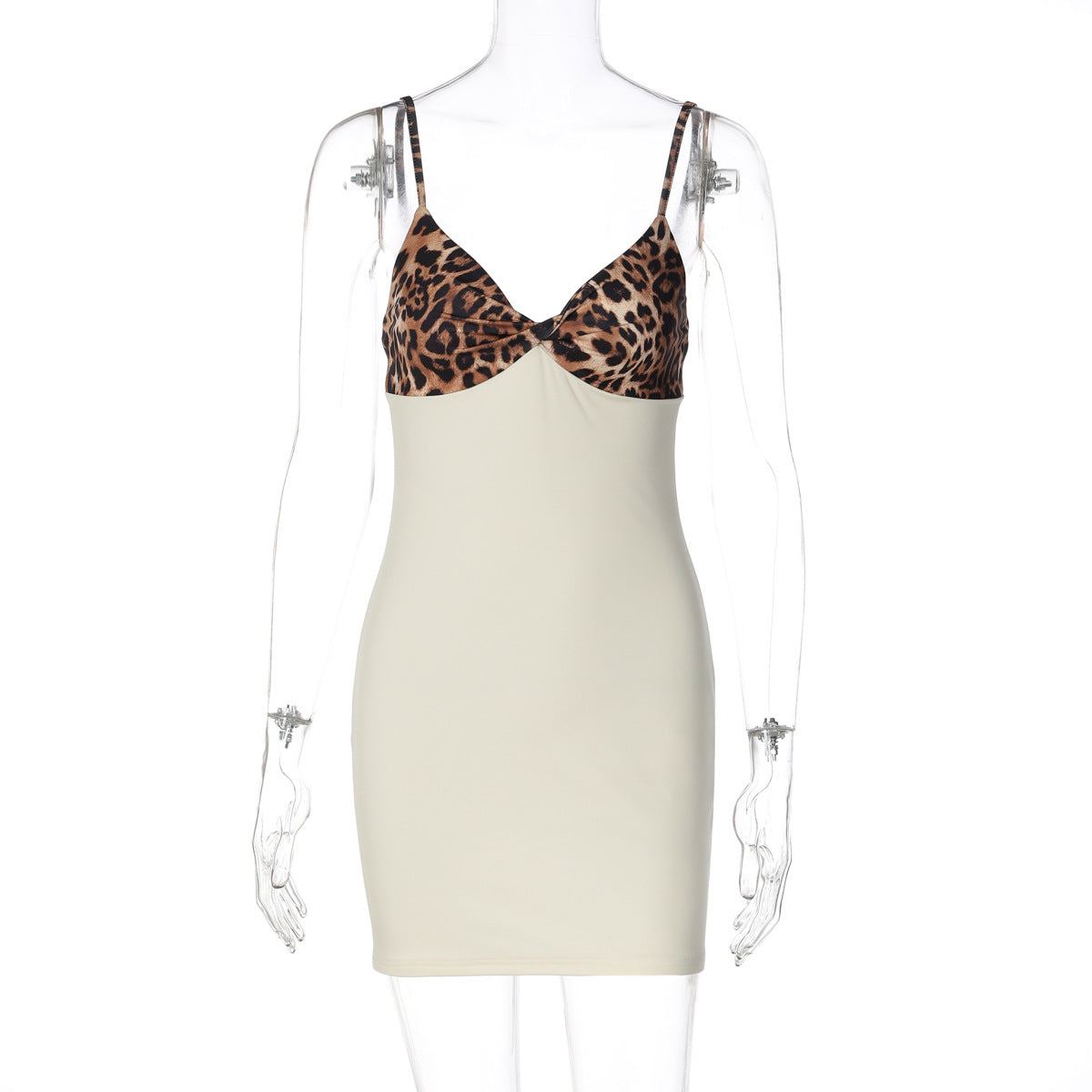 Leopard Print Bust Cami Contrast Bodycon Mini Dress 6