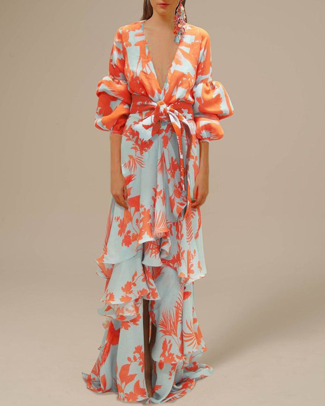 Printed Chiffon Party Dress - View 4