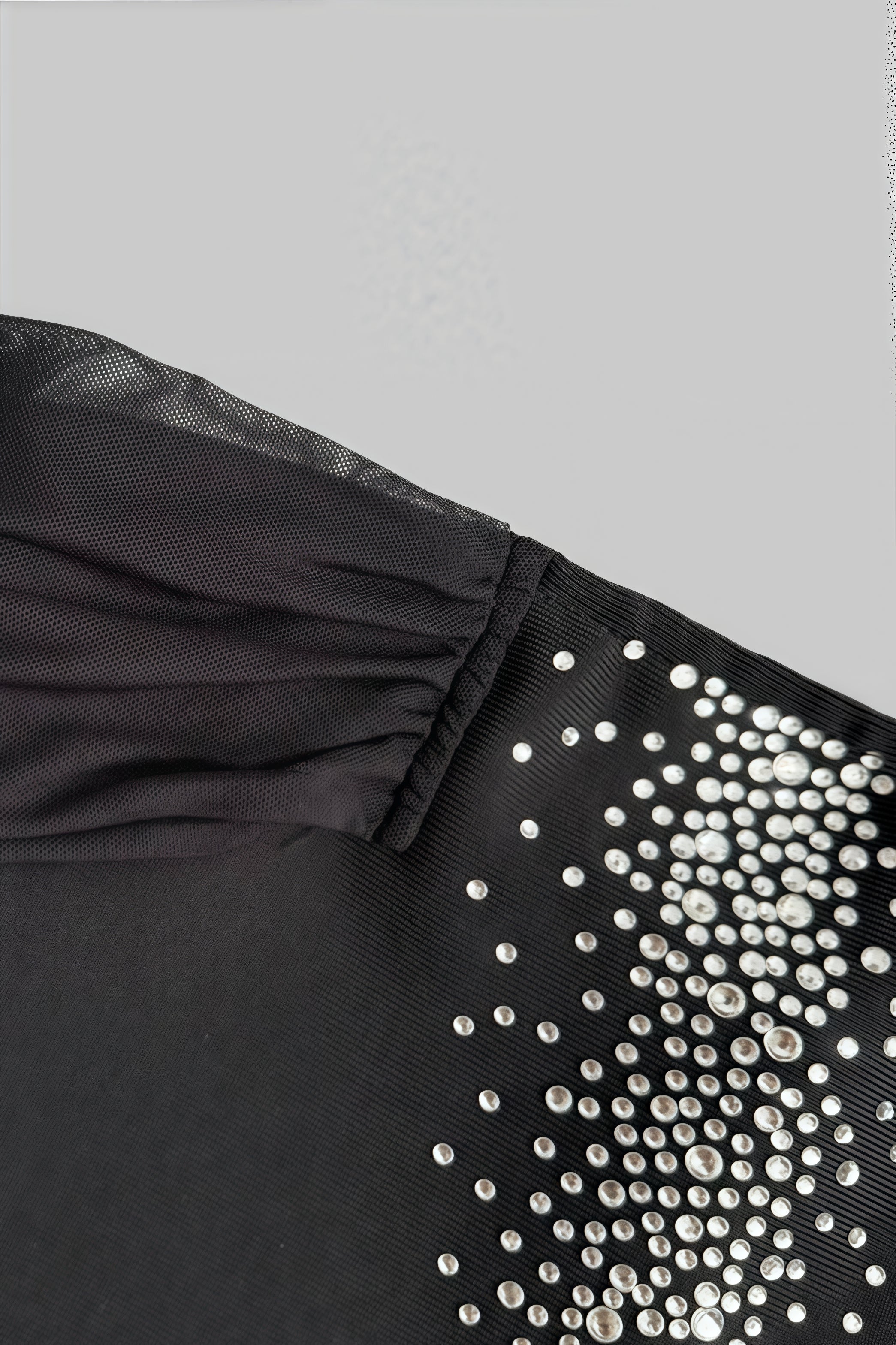 Rylihd One-Shoulder Mesh Rhinestones Maxi Dress - View 8