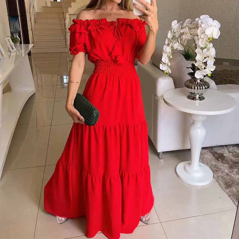 Off Shoulder Puff Sleeve Smocked Tiered Maxi Dress 6