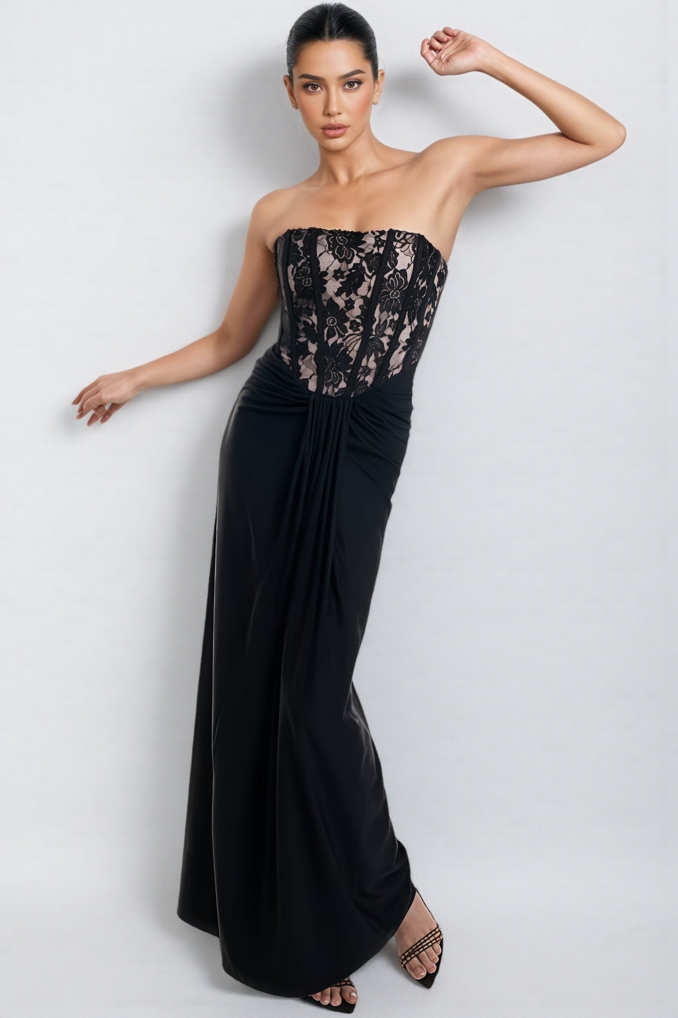 Judihe Lace Sheath Maxi Dress - View 3