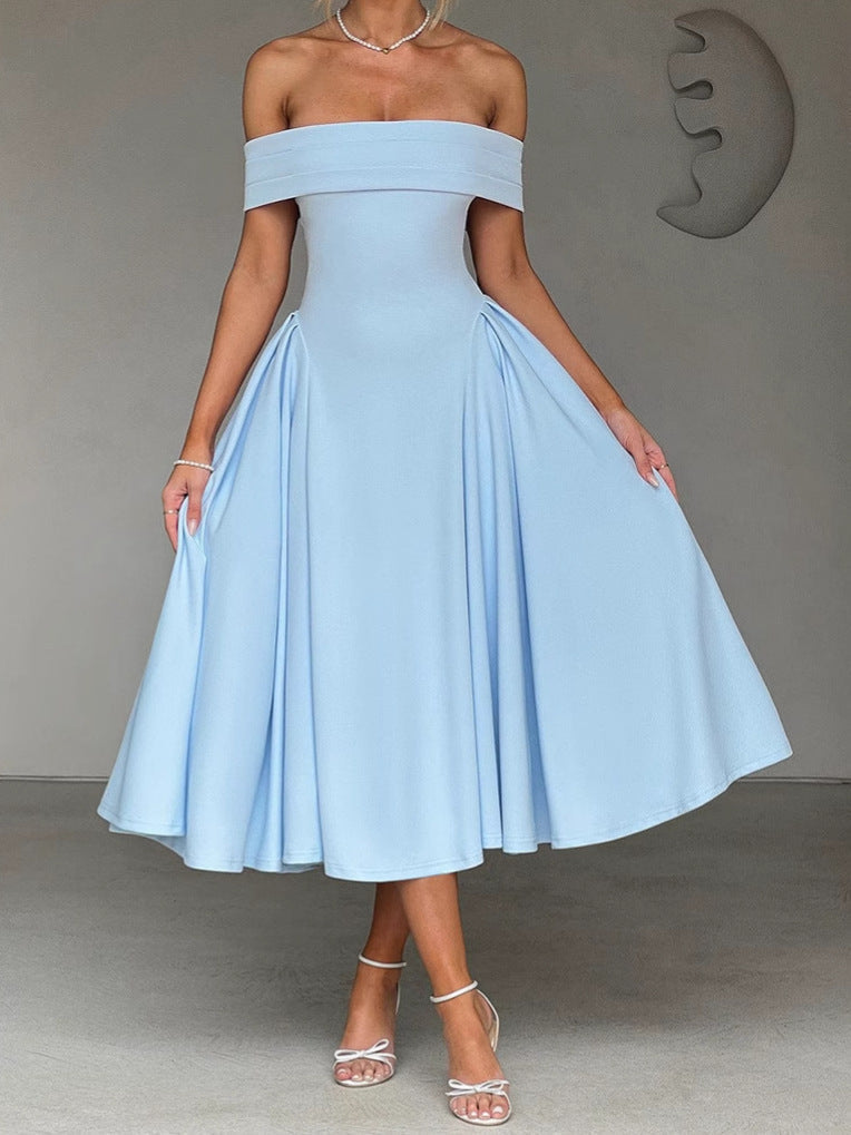 Off Shoulder Fit and Flare Midi Dress 5