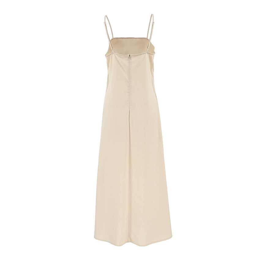 Satin Square Neck Spaghetti Strap Slip Maxi Dress 5