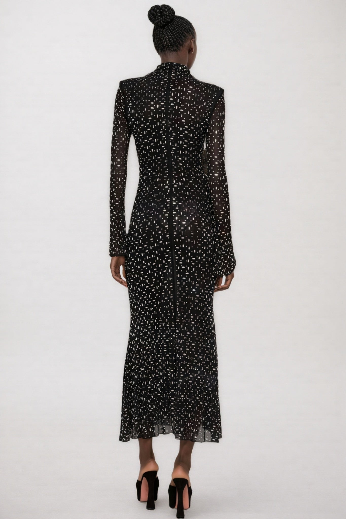 Roisea Long Sleeve Rhinestone Maxi Dress - View 4