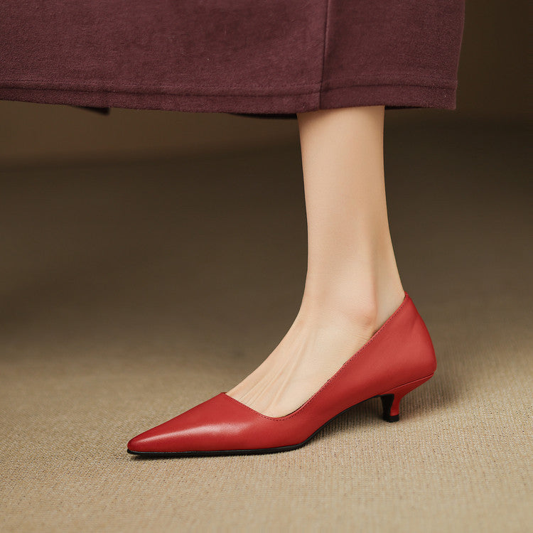 Pointed Toe Kitten Heel Pumps