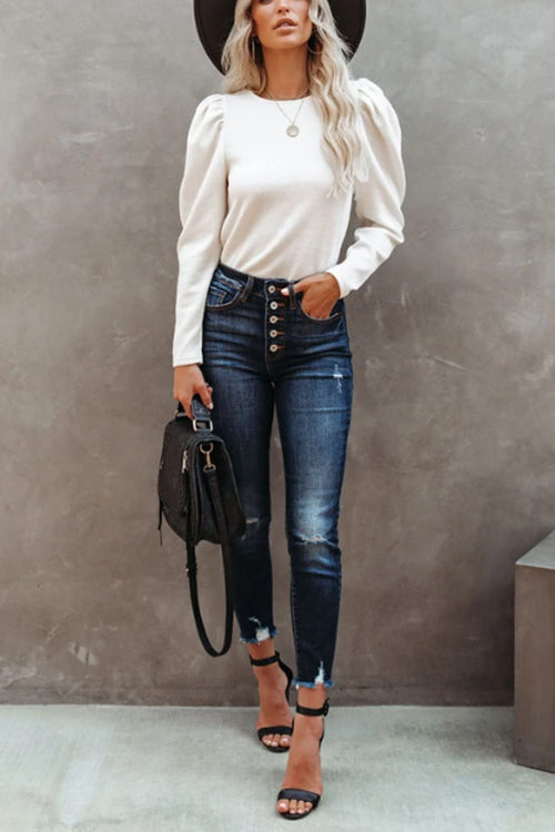 Balloon Sleeve Knit Jumper