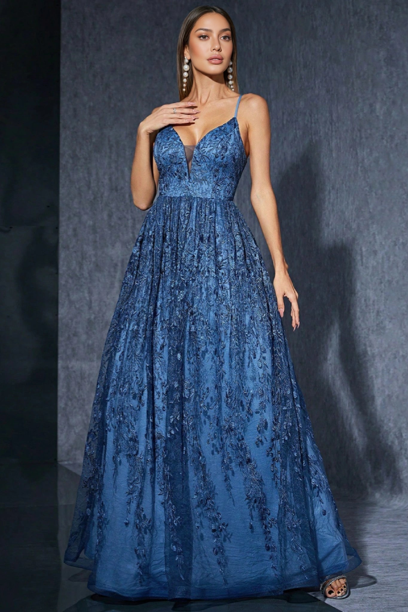 Keane Blue Mesh Maxi Dress - View 2