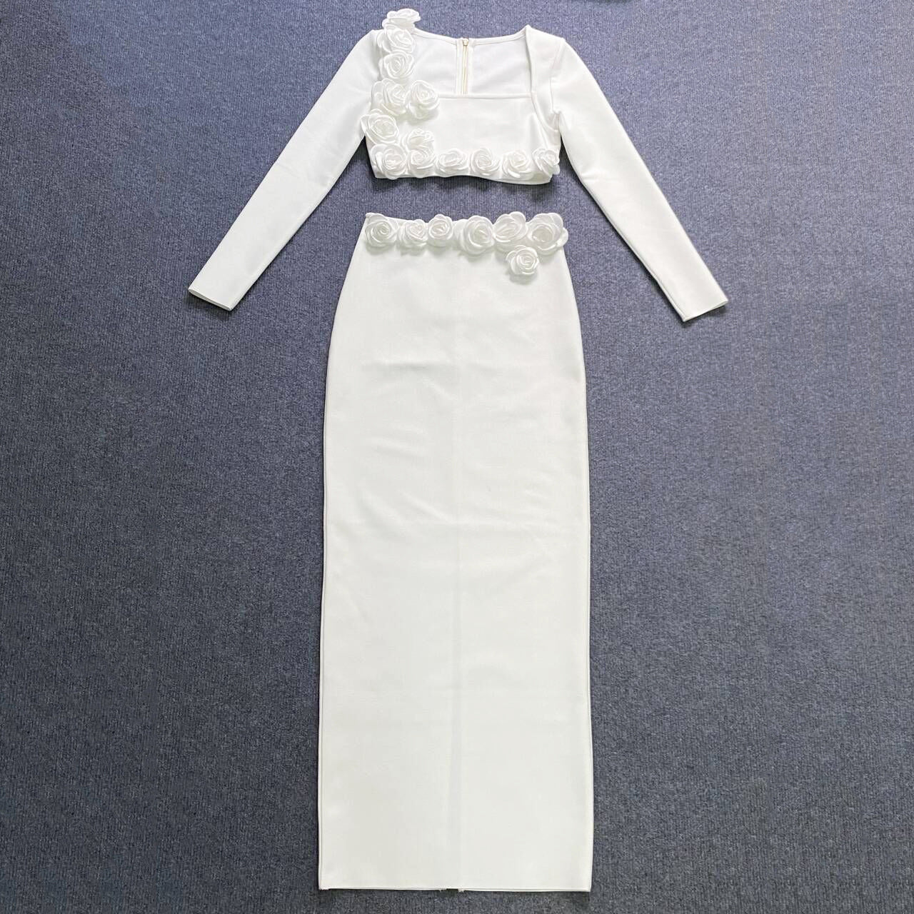 Three Dimensional Floral Bandage Two Piece Set
