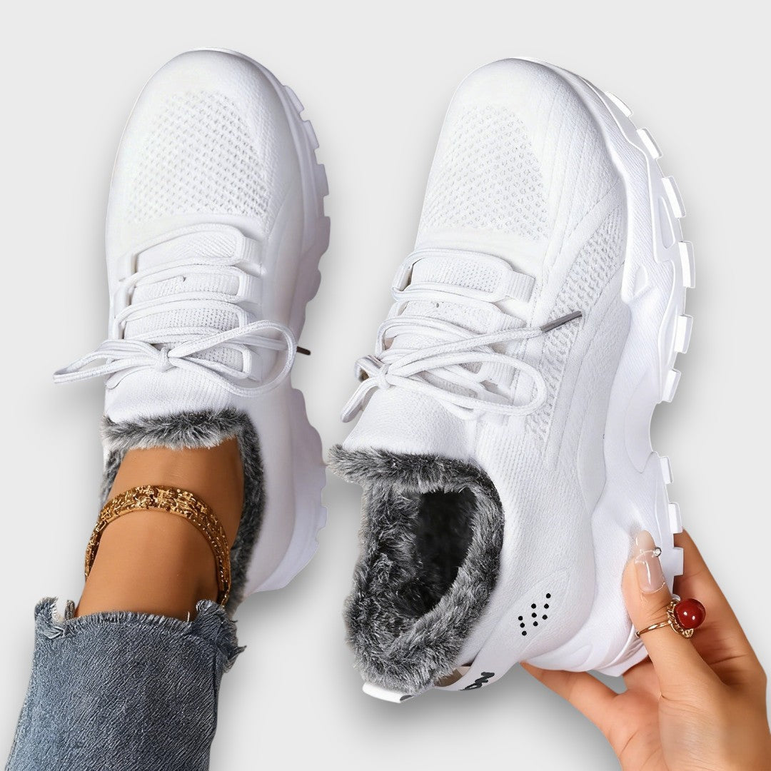 Lace Up Fleece Lined Chunky Sole Sneakers