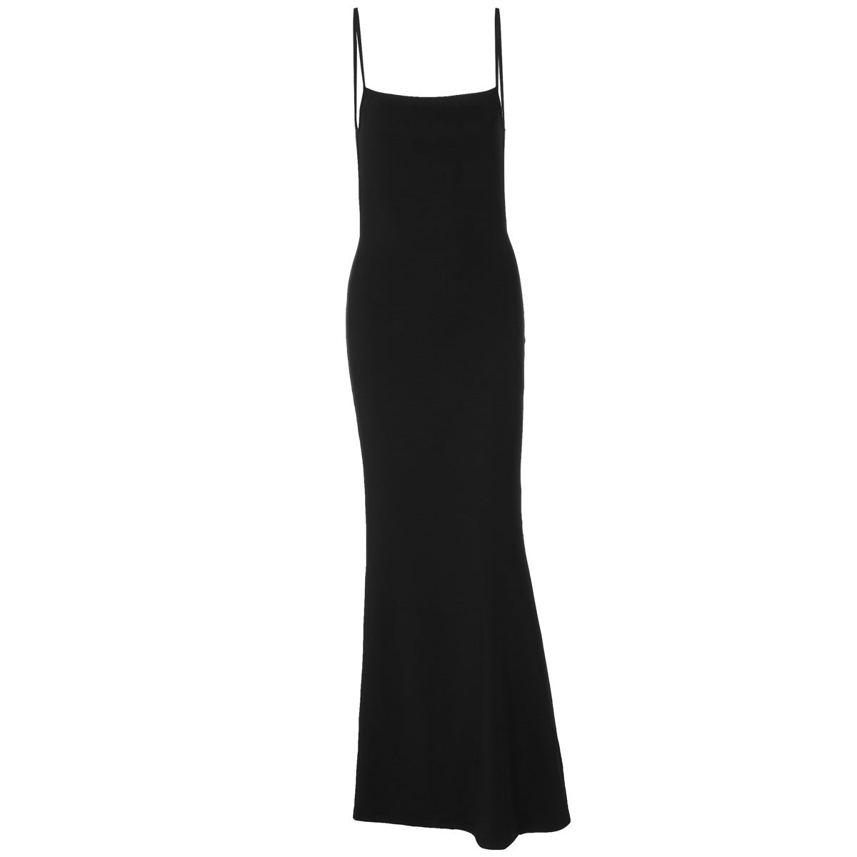 Spaghetti Strap Square Neck Backless Fitted Mermaid Maxi Dress 5