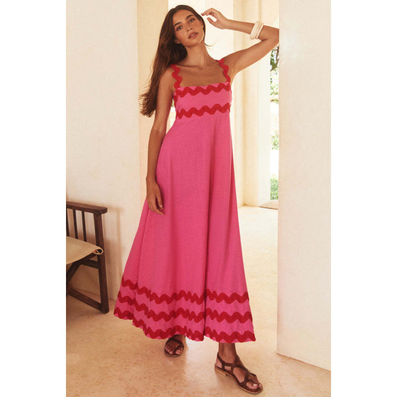 Jovie - Sleeveless Floral Printed Loose Dress Pink