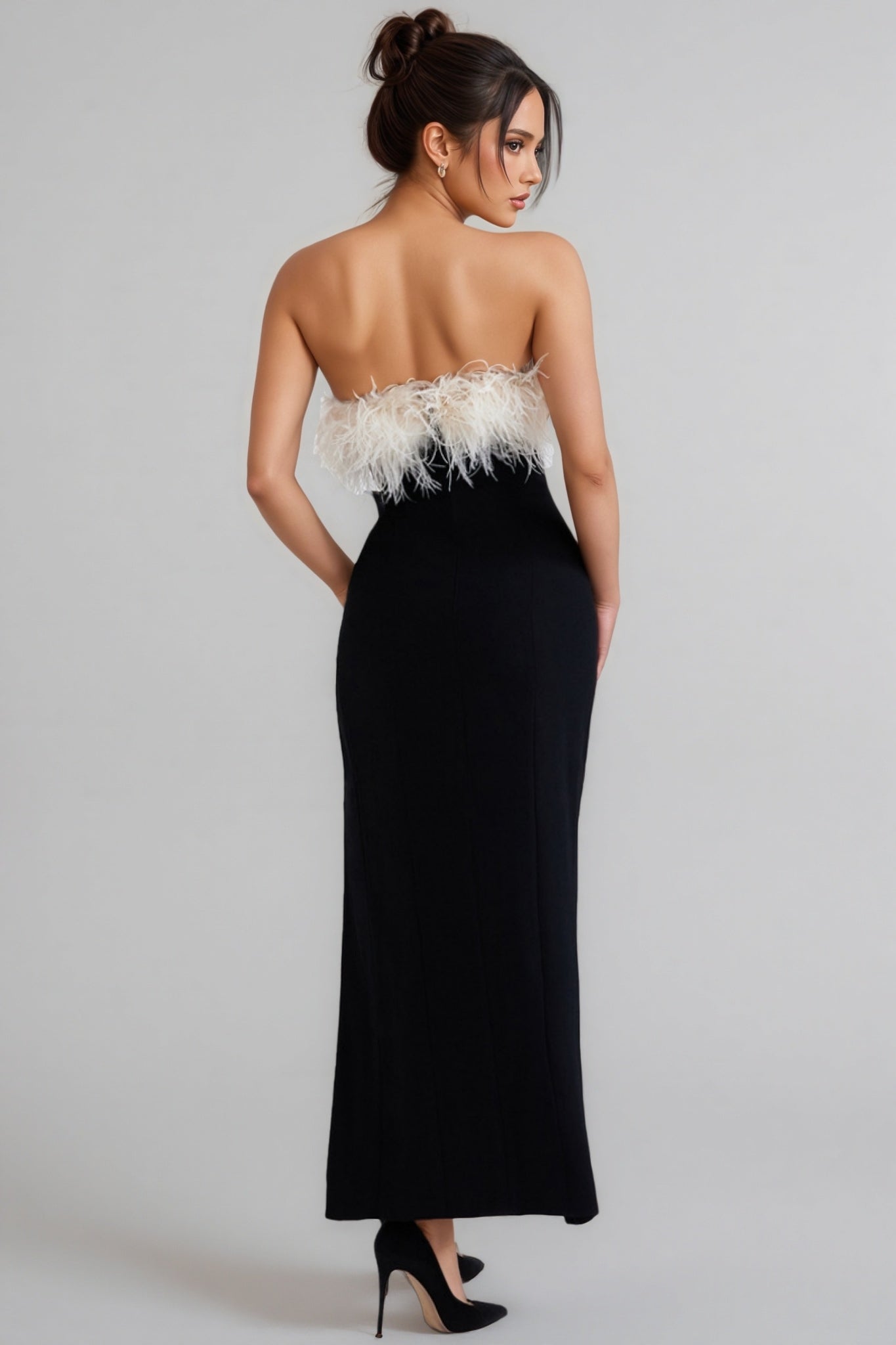 Ellery Feather High Slit Midi Dress - View 4