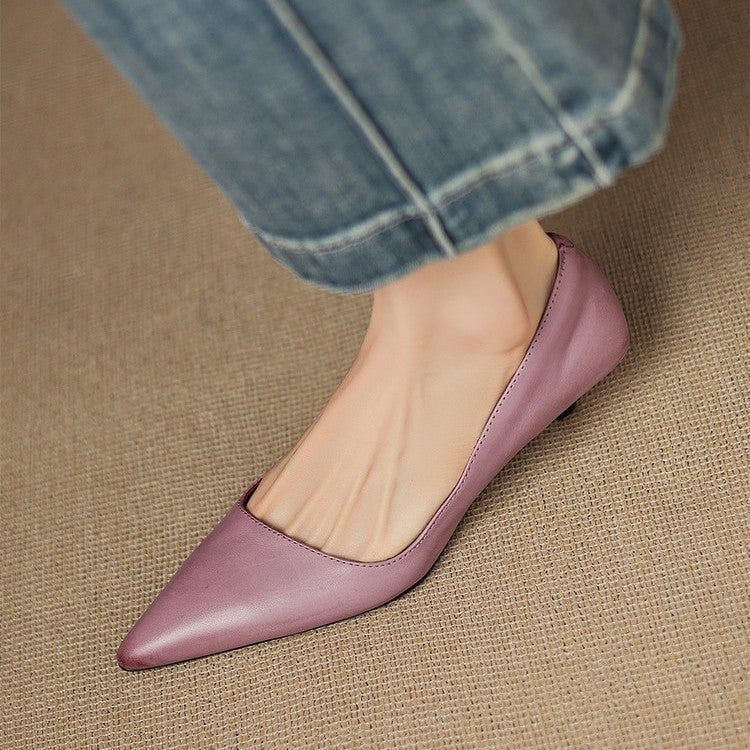 Pointed Toe Kitten Heel Pumps
