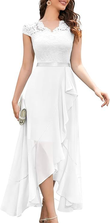 Seraphina | Lace Overlay Midi Dress White
