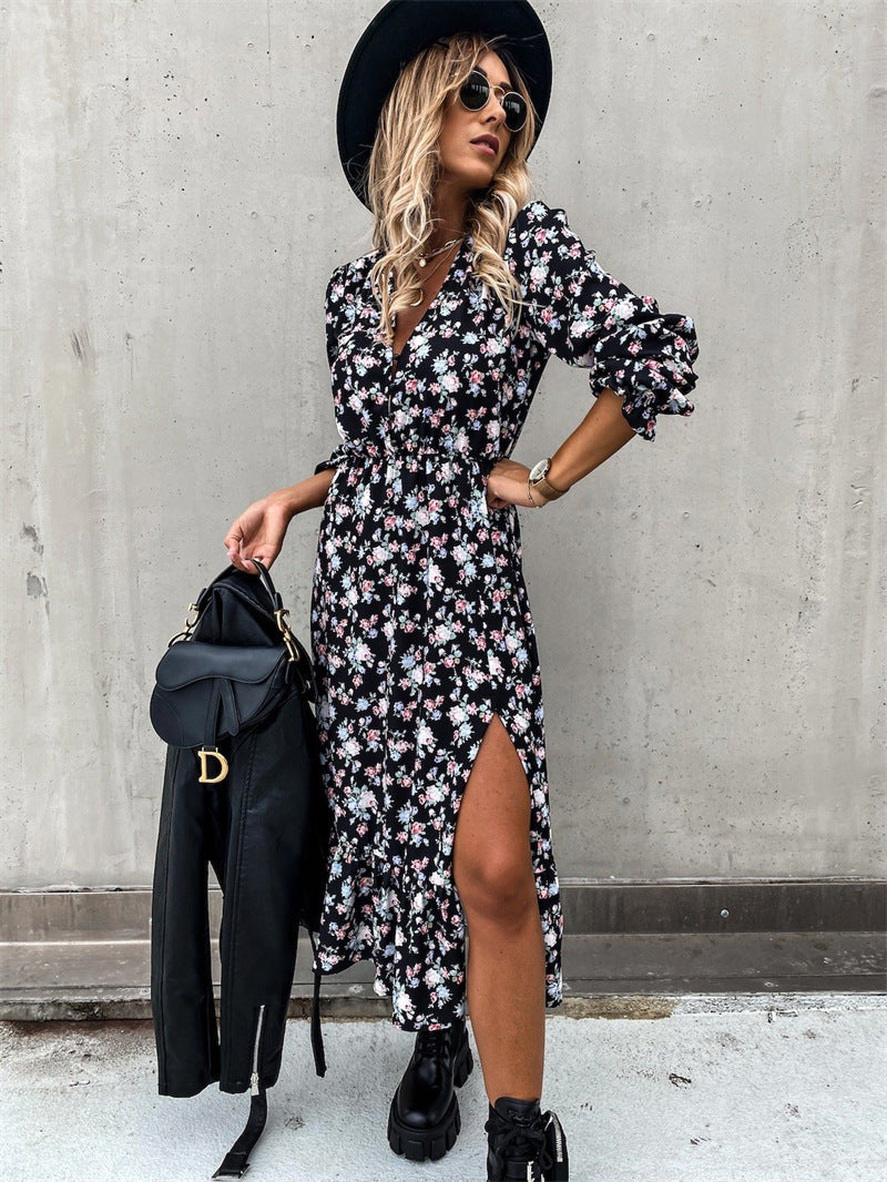 Calla Lily Pocketed Satin High Low Wrap Maxi Dress FINAL