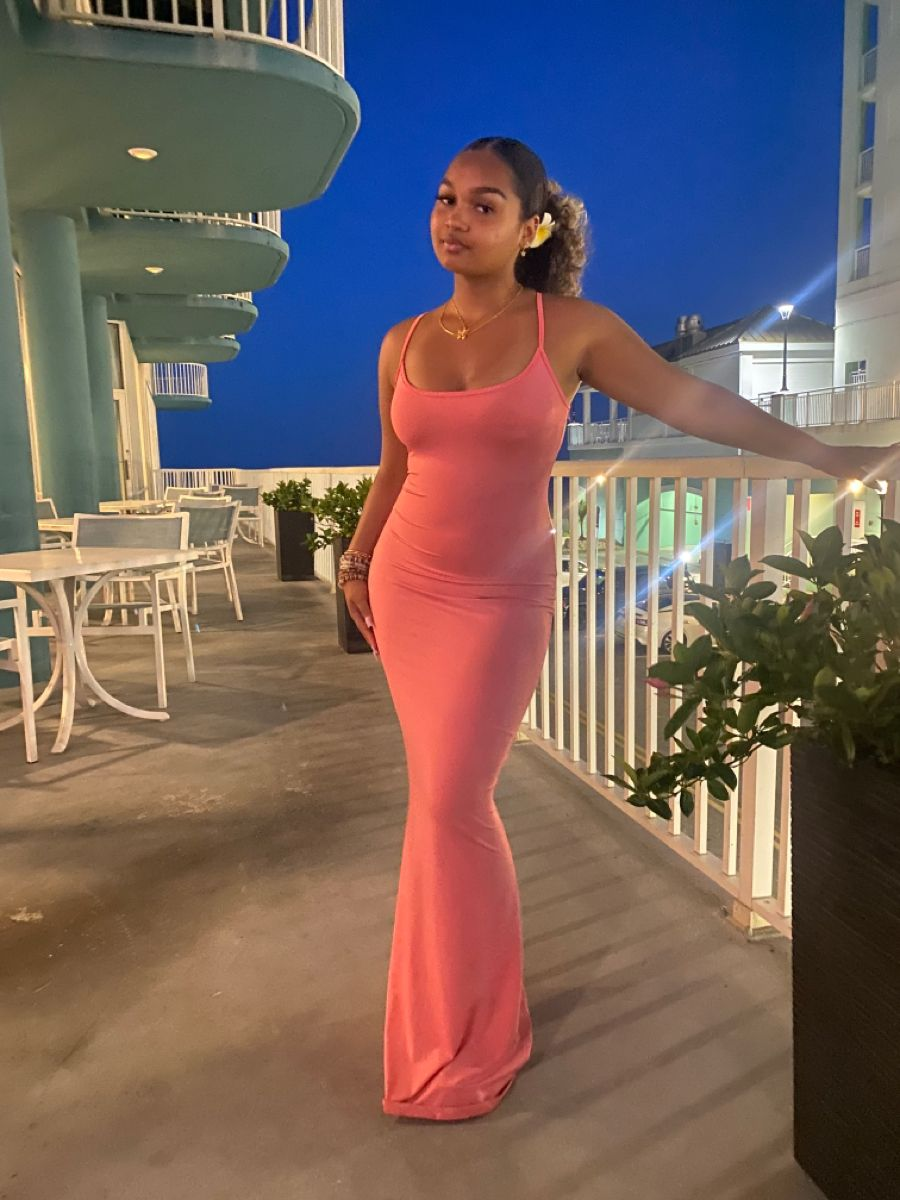 Sexy Pink Tight Evening Dress For Black Girls cc760