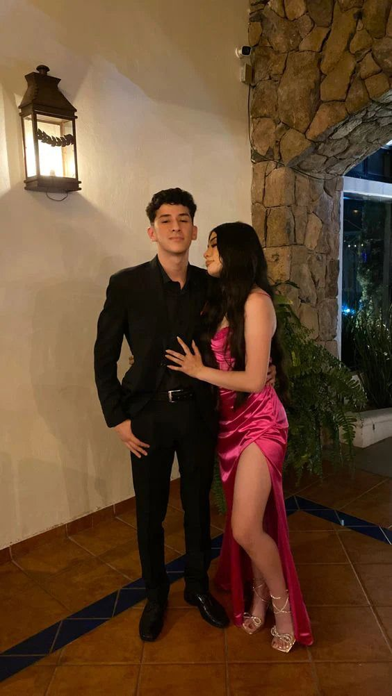 Fashion Satin Beaded Mermaid Prom Dress Slit Evening Party Gown cc1925