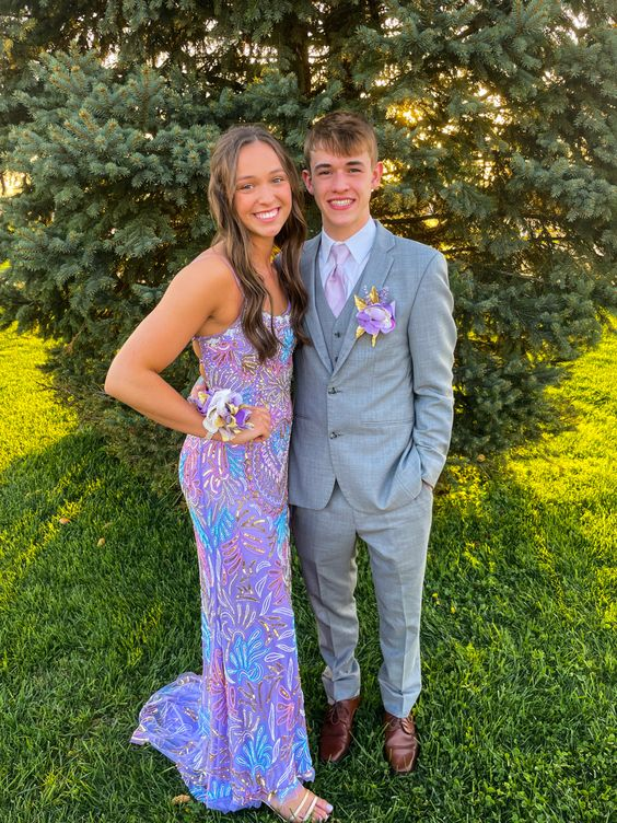 Stunning Mermaid Prom Dress,New Style Purple Prom Gown cc1014