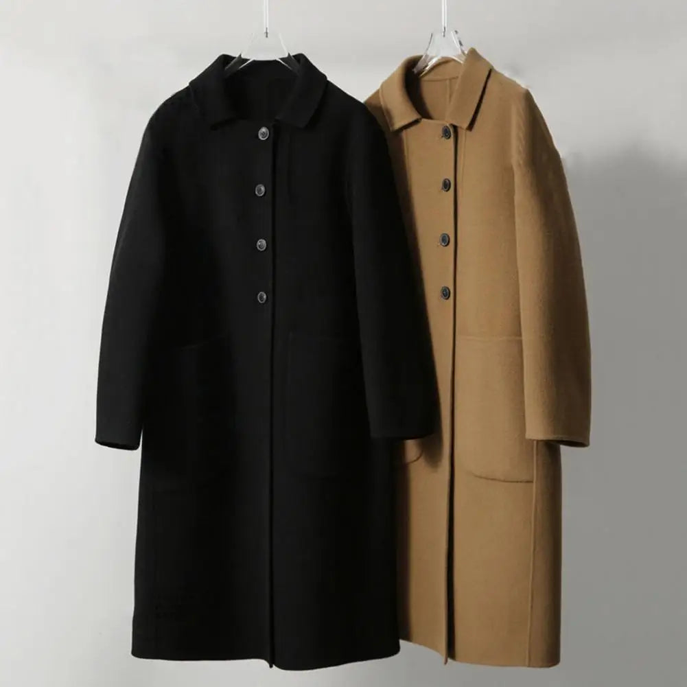Collared Button Front Patch Pocket Midi Coat 4
