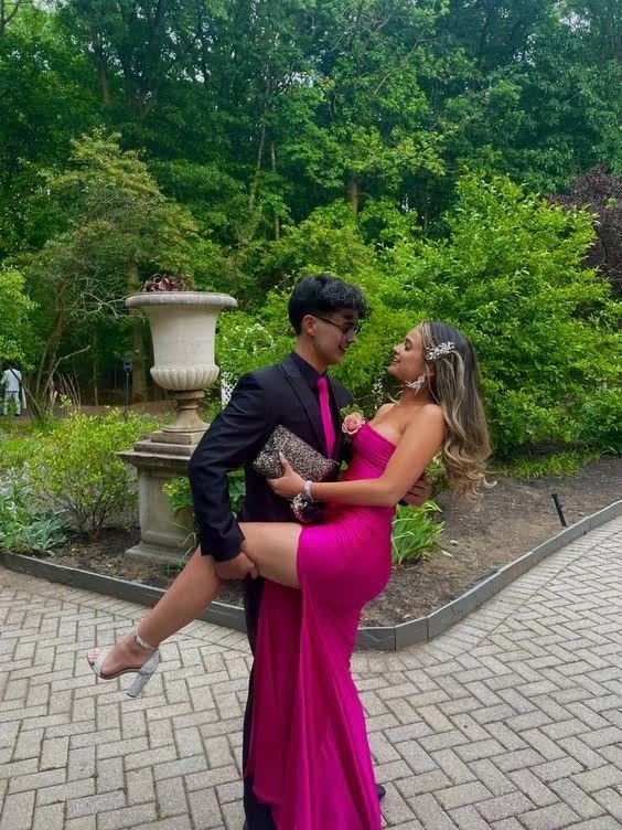 Sexy Strapless Slit Mermaid Evening Dress Party Prom Dress cc1903