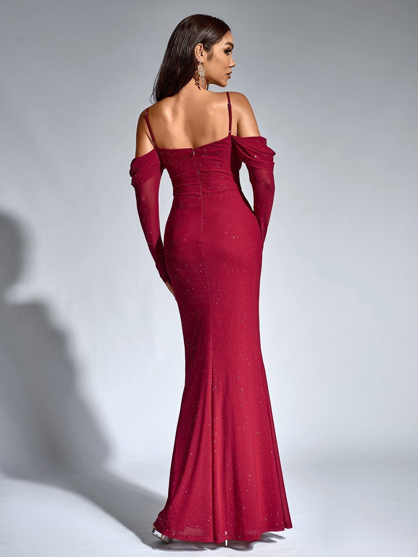 Velvet Strapless Sweetheart Bodycon Maxi Dress