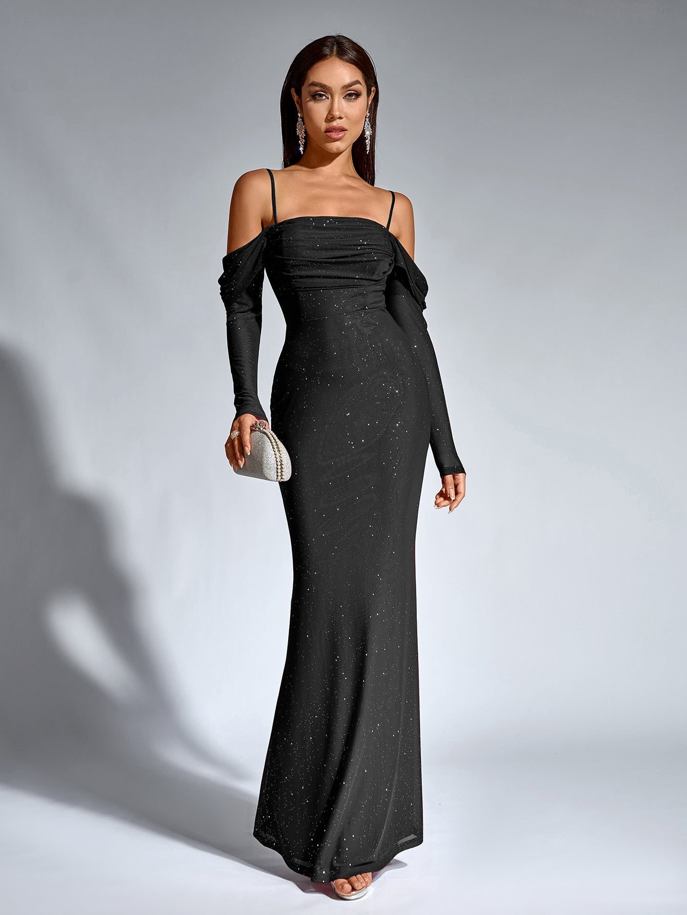 Velvet Strapless Sweetheart Bodycon Maxi Dress