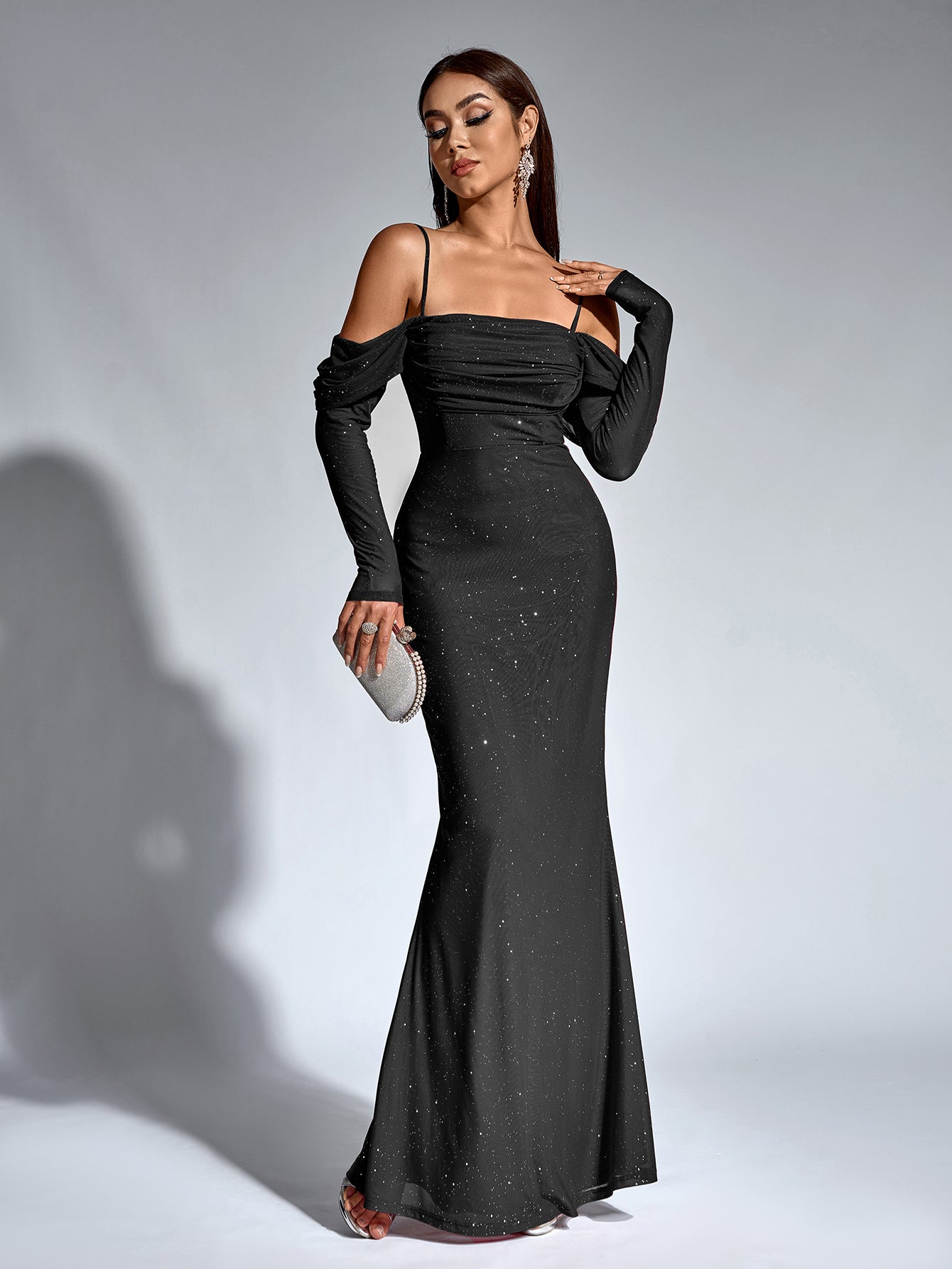 Velvet Strapless Sweetheart Bodycon Maxi Dress