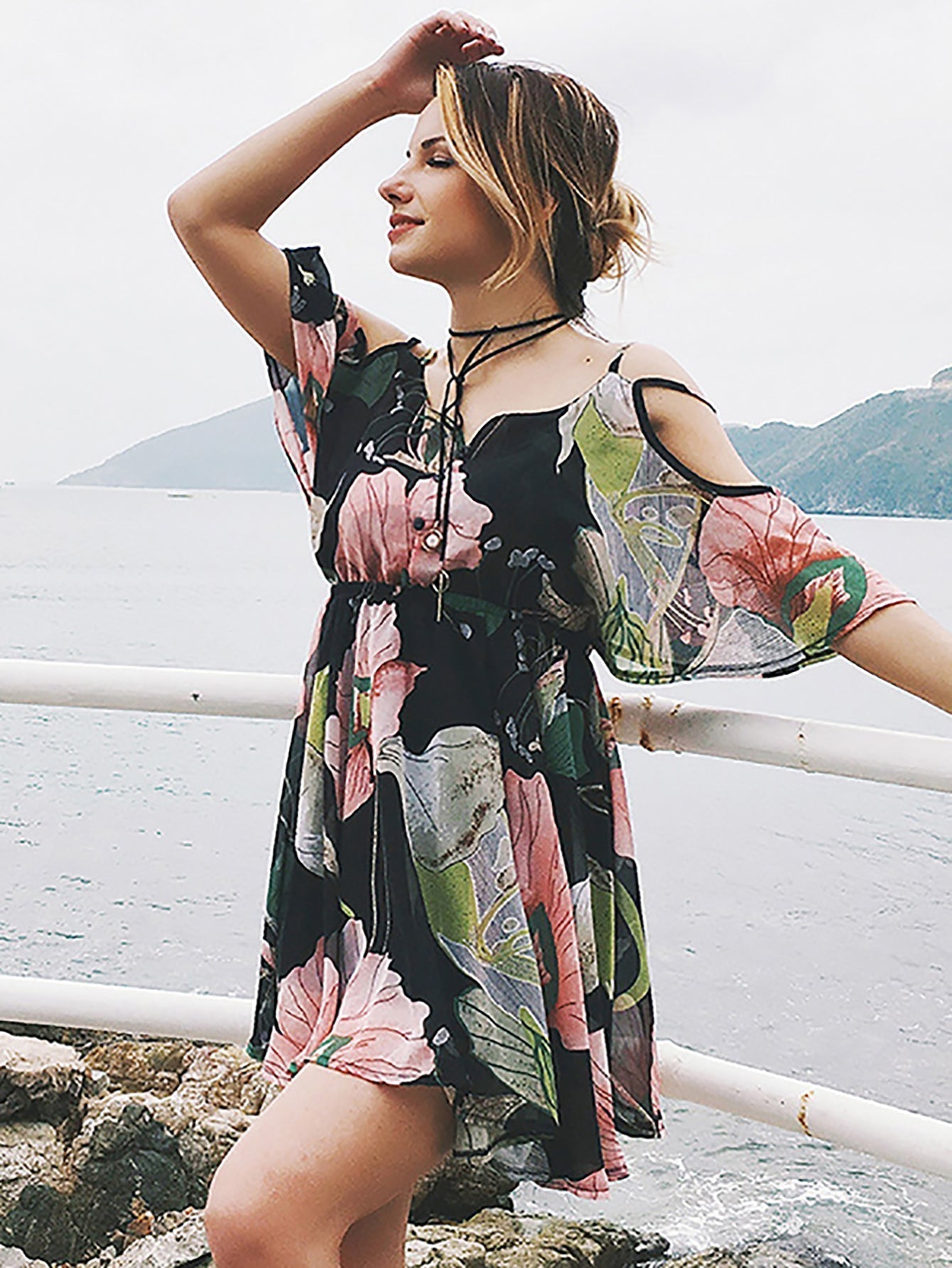 Off shoulder Floral Printed dress
