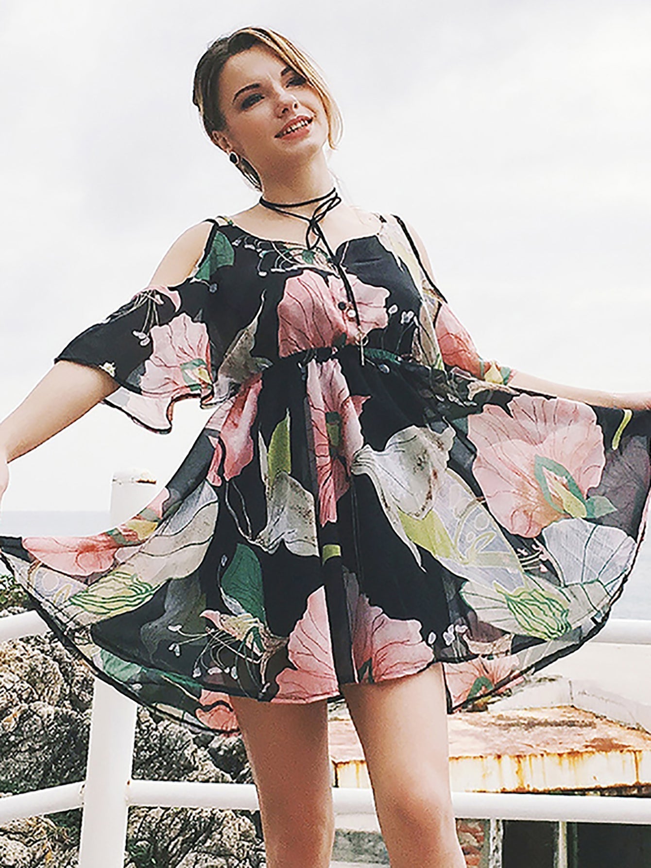 Off shoulder Floral Printed dress