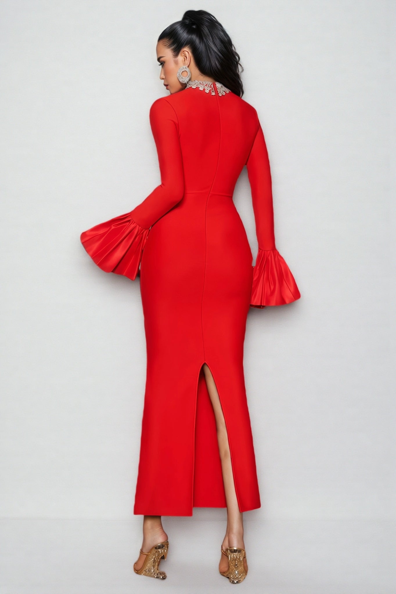 Jensen Rhinestone Bandage Maxi Dress - View 5