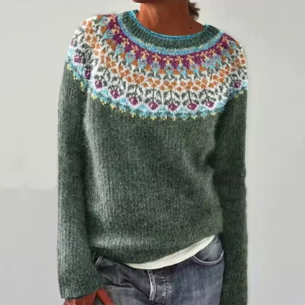 Sarah | Retro Scandinavian Knitted Sweater