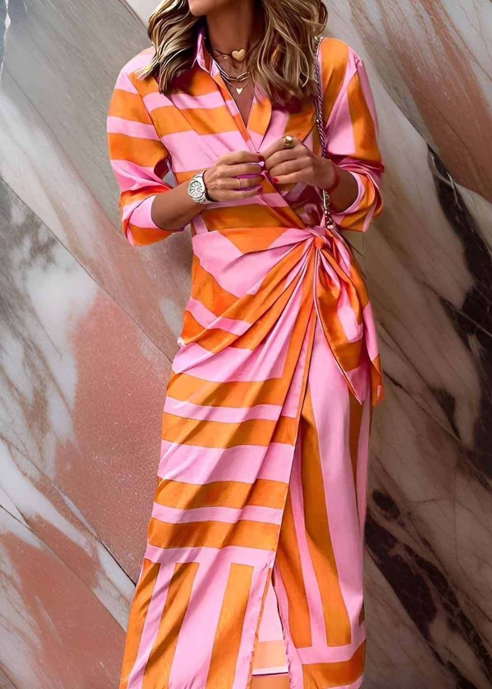 The Most Beautiful Wrap Dress Orange Pink