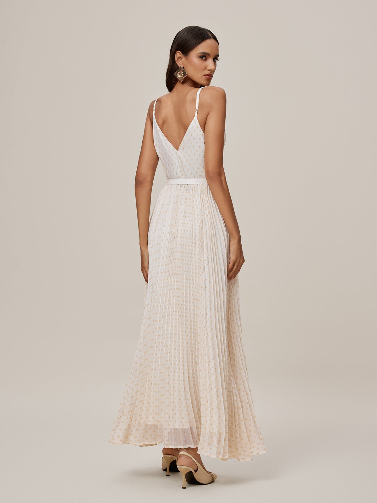 Spaghetti Lace Button Maxi Dress - View 6