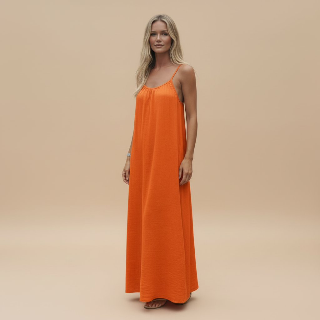 Spaghetti Strap Loose Fit Maxi Dress 16