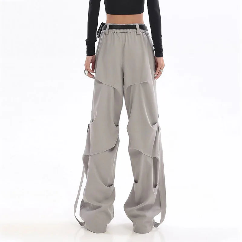 Pleated Cargo Wide Pants