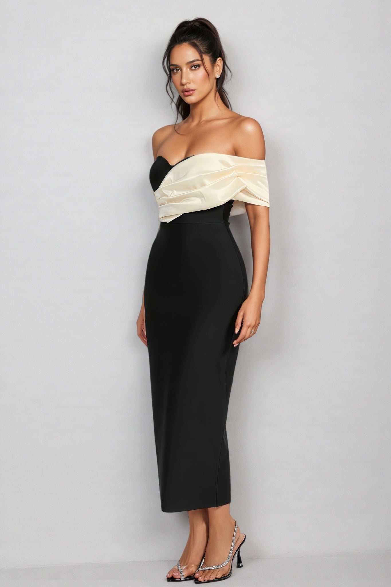 Edw Off Shoulder Bandage Midi Dress - View 4