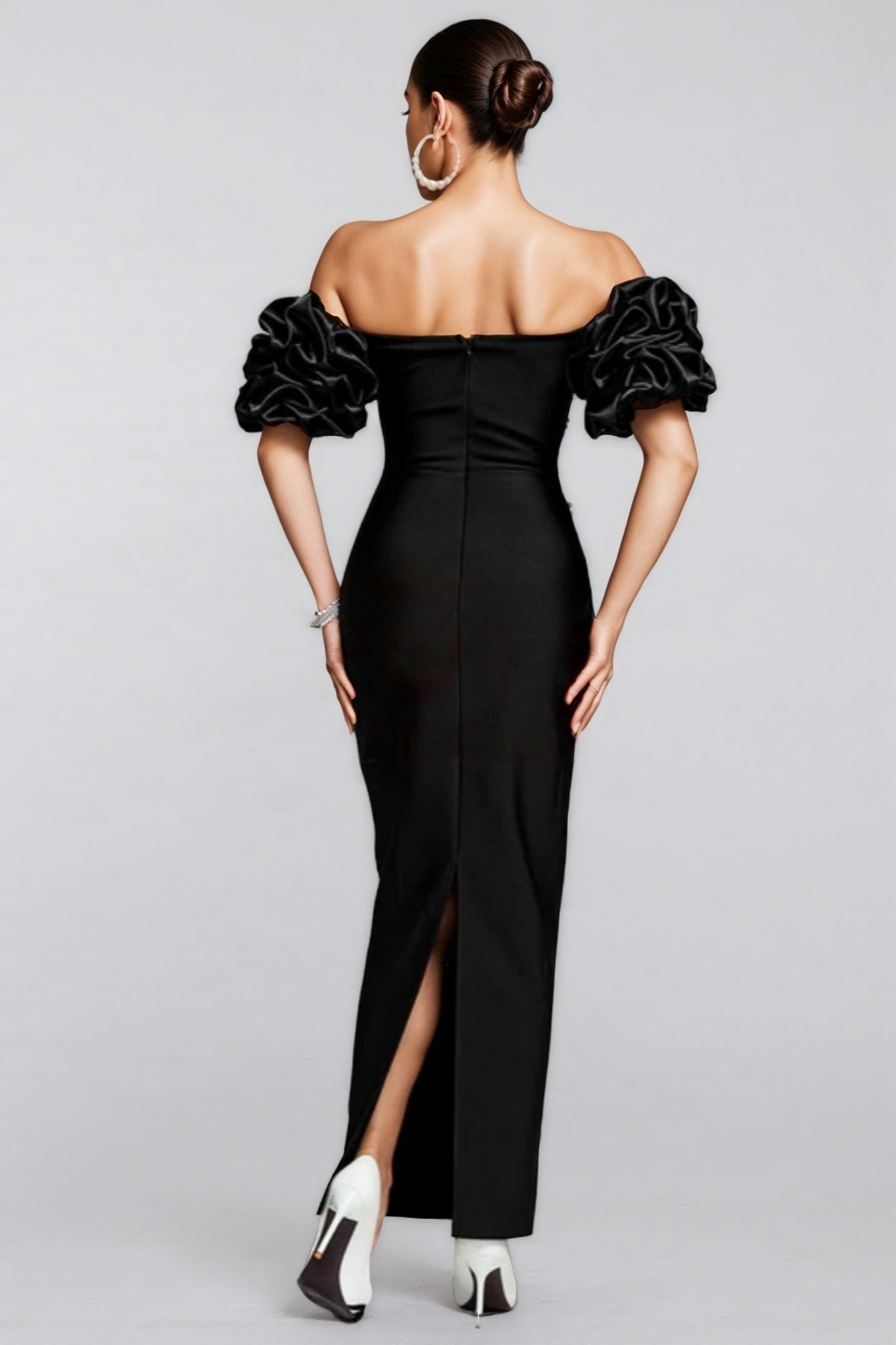 Helesa Off Shoulder Pearl Bandage Maxi Dress - View 4