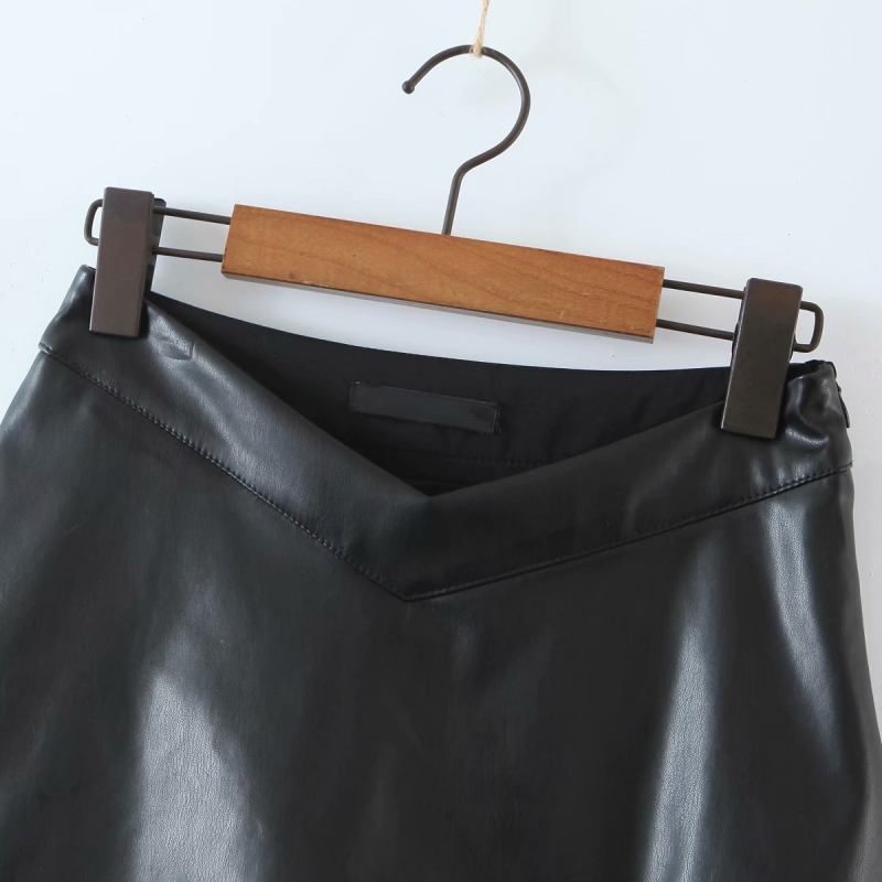 Women PU Leather Short Sexy Skirt