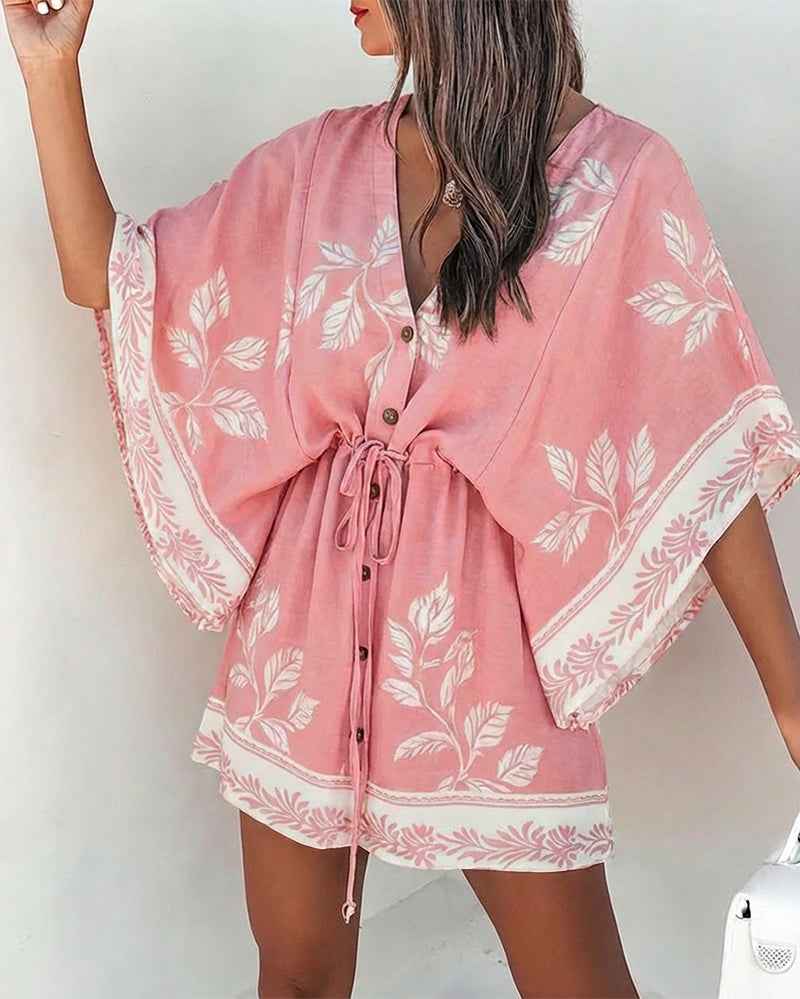 Stylish Casual Mini Dress with Pockets and Adjustable Straps