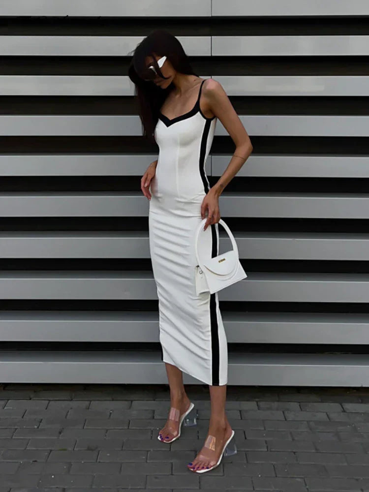 Patchwork Bodycon Maxi Dress