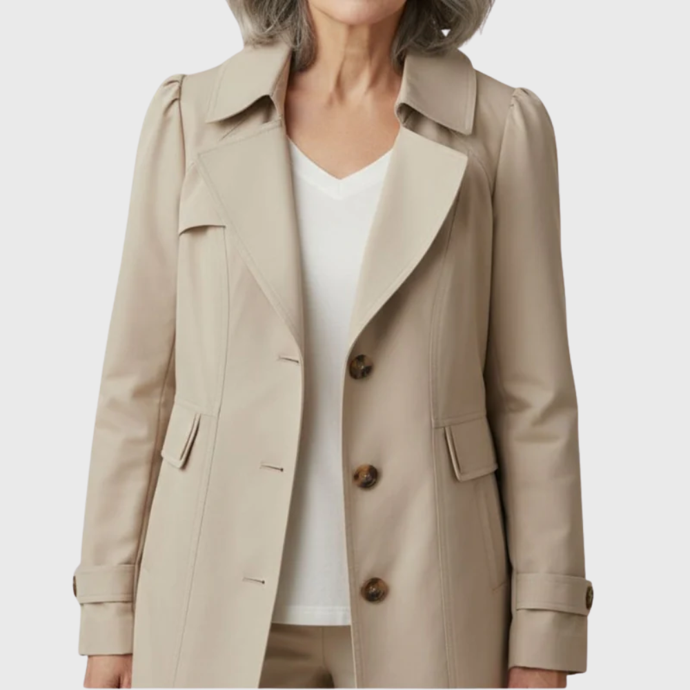 Notch Lapel Single Breasted Belted Trench Coat
