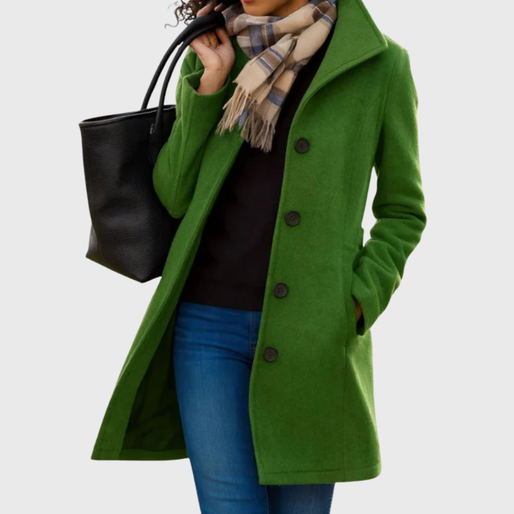 Single Breasted Lapel Mid Length Coat