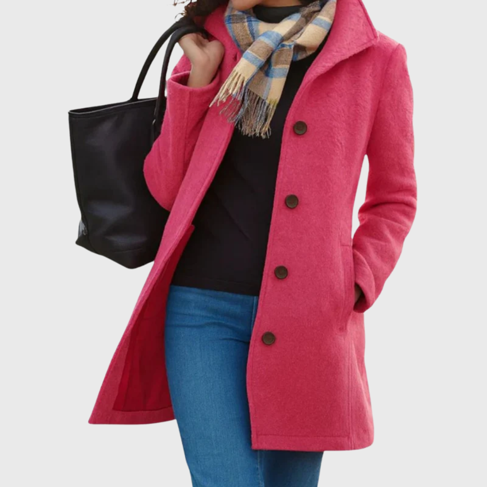 Single Breasted Lapel Mid Length Coat