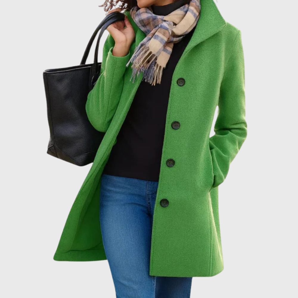 Single Breasted Lapel Mid Length Coat