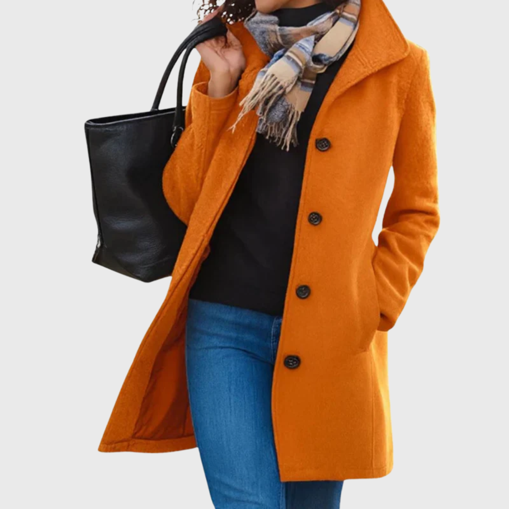 Single Breasted Lapel Mid Length Coat